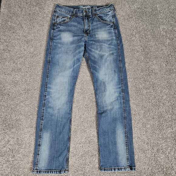 Wrangler Jeans Mens 30x30 Blue Retro Slim Straight Cowboy Western Denim Work - Picture 1 of 10